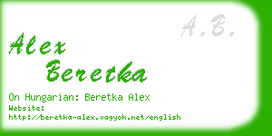 alex beretka business card